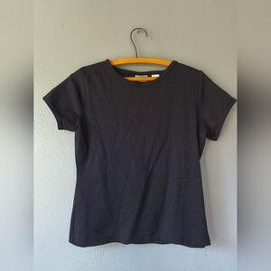 Textured Black Short Sleeve Tee